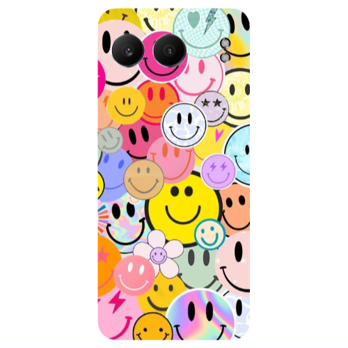Oneplus Nord 4 Smiley Stickers Transparent Silicone TPU Θήκη