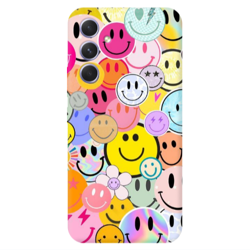 Samsung A56 Smiley Stickers Transparent Silicone TPU Θήκη