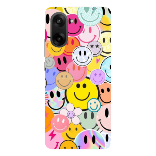 Oneplus Nord CE 5 Smiley Stickers Transparent Silicone TPU Θήκη