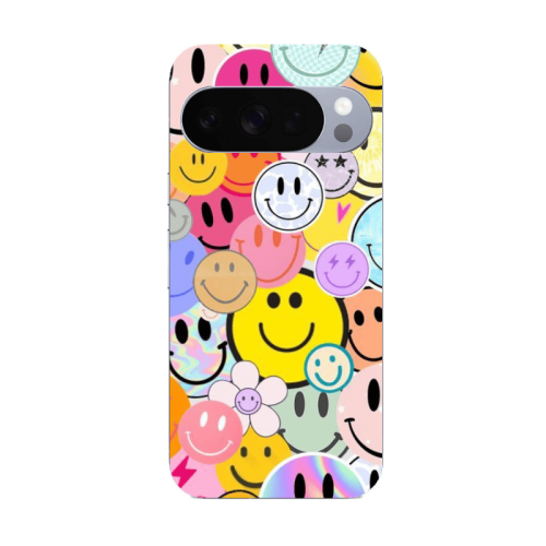 Google Pixel 10 Pro XL Smiley Stickers Transparent Silicone TPU Θήκη