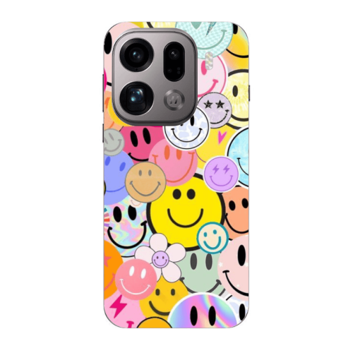 Oppo Find X9 Pro Smiley Stickers Transparent Silicone TPU Θήκη