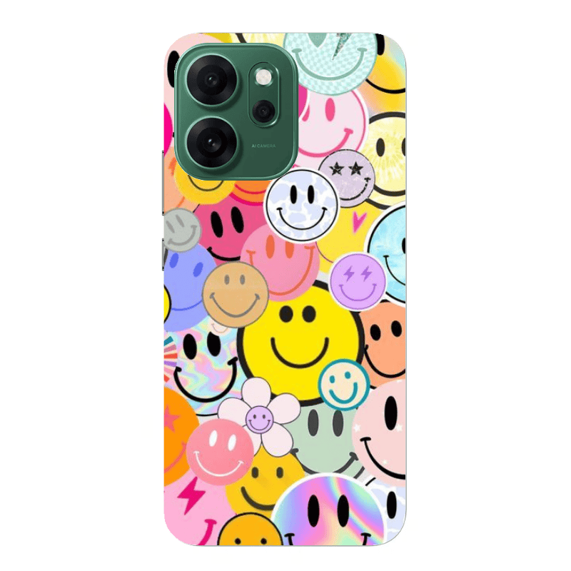 Oppo 14 F Smiley Stickers Transparent Silicone TPU Θήκη