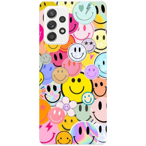 Samsung A52 Smiley Stickers Transparent Silicone TPU Θήκη