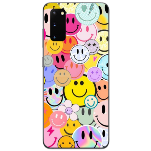 Samsung S20 Smiley Stickers Transparent Silicone TPU Θήκη