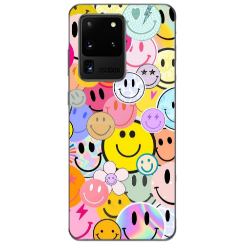 Samsung S20 Ultra Smiley Stickers Transparent Silicone TPU Θήκη