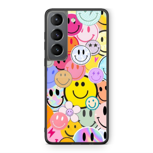 Samsung S21 Smiley Stickers Black Glossy Θήκη