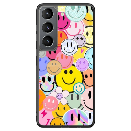 Samsung S21 Ultra Smiley Stickers Black Glossy Θήκη