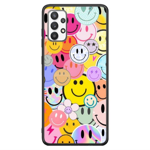 Samsung A13 4G Smiley Stickers Black Glossy Θήκη