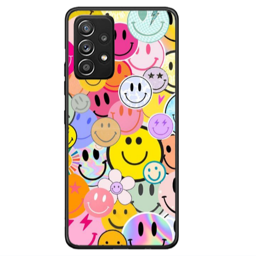 Samsung A53 Smiley Stickers Black Glossy Θήκη