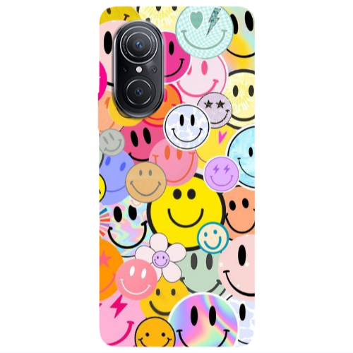 Huawei Nova 9 SE Smiley Stickers Transparent Silicone TPU Θήκη
