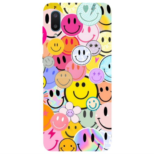 Samsung A02 Smiley Stickers Transparent Silicone TPU Θήκη