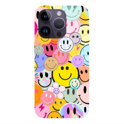 Apple iPhone 14 Pro  Smiley Stickers Transparent Silicone TPU Θήκη