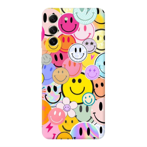 Samsung S21 FE Smiley Stickers Transparent Silicone TPU Θήκη