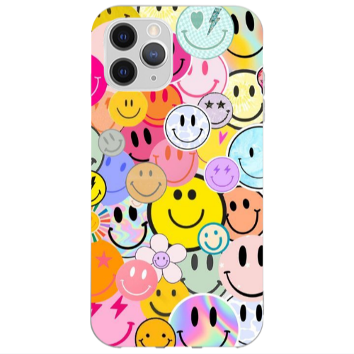 Apple iPhone 13 Pro Smiley Stickers Transparent Silicone TPU Θήκη