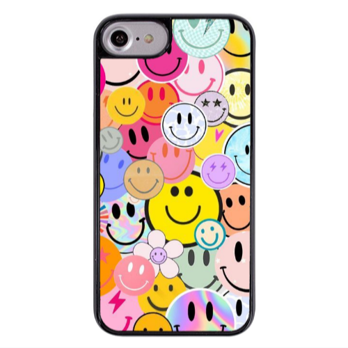 Apple iPhone 7 Smiley Stickers Black Glossy Θήκη