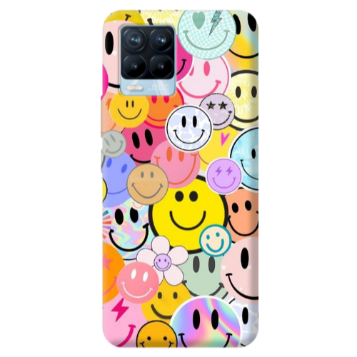 Realme 8 Pro Smiley Stickers Transparent Silicone TPU Θήκη