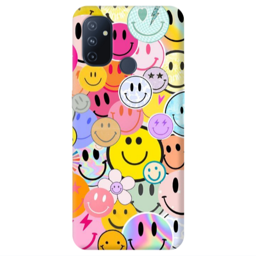 Oneplus Nord 100 Smiley Stickers Transparent Silicone TPU Θήκη