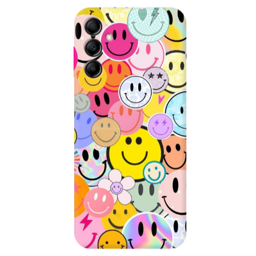 Samsung A14 5G Smiley Stickers Transparent Silicone TPU Θήκη