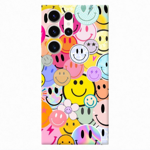 Samsung S23 Ultra Smiley Stickers Transparent Silicone TPU Θήκη