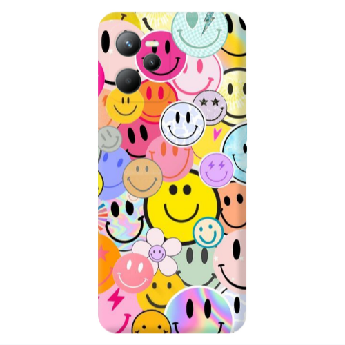 Realme C35 Smiley Stickers Transparent Silicone TPU Θήκη