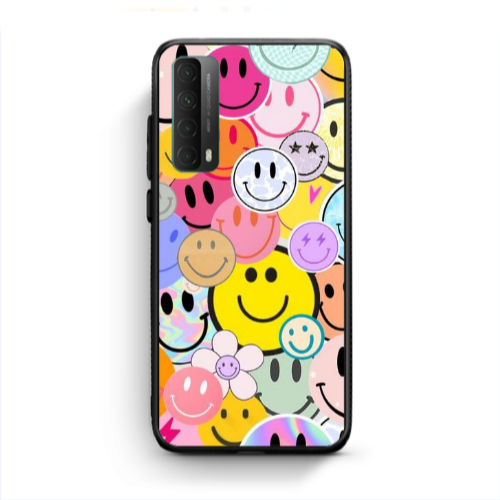 Huawei P Smart 2021 Smiley Stickers Black Glossy Θήκη