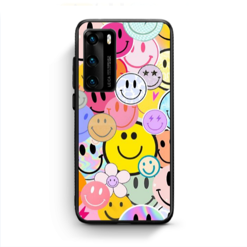 Huawei P40 Smiley Stickers Black Glossy Θήκη