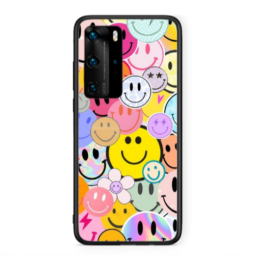 Huawei P40 Pro Smiley Stickers Black Glossy Θήκη
