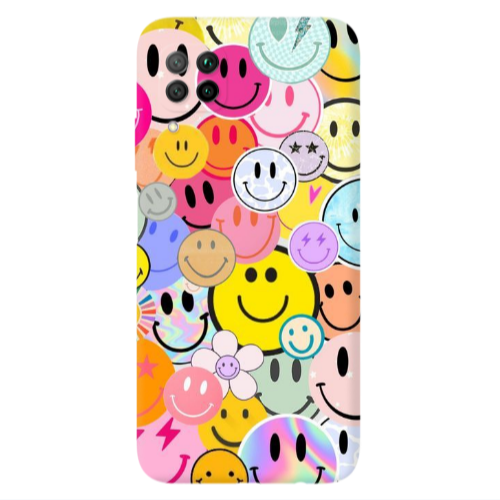 Huawei P40 Lite Smiley Stickers Transparent Silicone TPU Θήκη