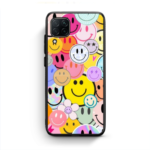Huawei P40 Lite Smiley Stickers Black Glossy Θήκη