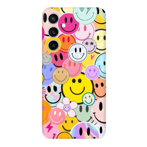 Samsung S23FE Smiley Stickers Transparent Silicone TPU Θήκη