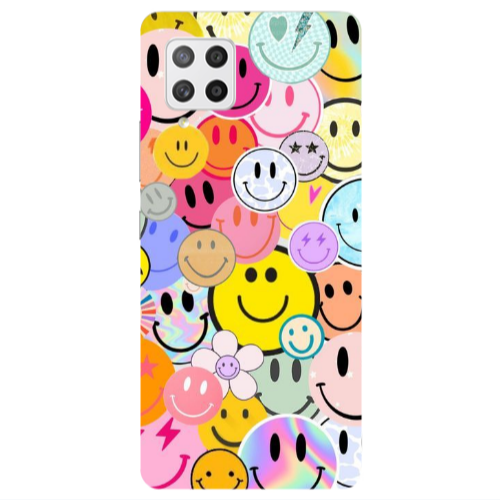 Samsung A42 5G Smiley Stickers Transparent Silicone TPU Θήκη