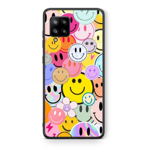 Samsung A42 5G Smiley Stickers Black Glossy Θήκη