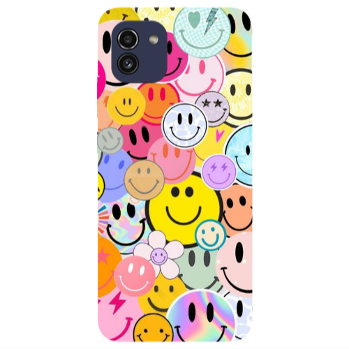 Samsung A03 Smiley Stickers Transparent Silicone TPU Θήκη