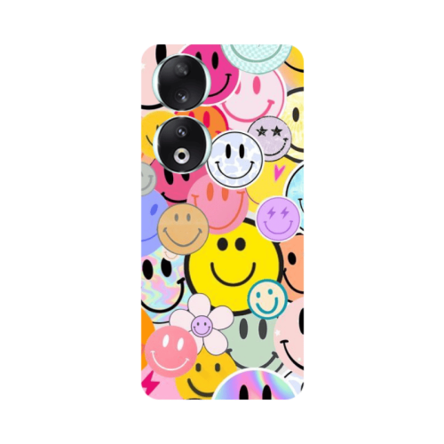 Honor 90 5G Smiley Stickers Transparent Silicone TPU Θήκη