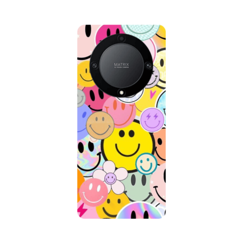 Honor Magic5 Lite 5G Smiley Stickers Transparent Silicone TPU Θήκη