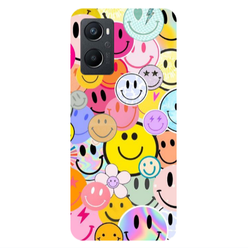 Oppo A 96 Smiley Stickers Transparent Silicone TPU Θήκη