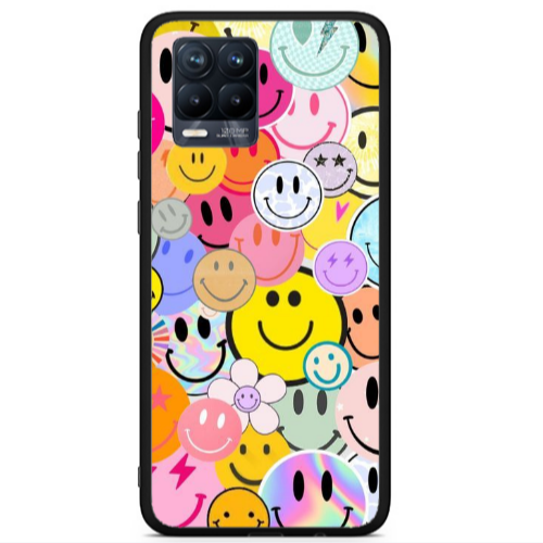 Realme 8 i Smiley Stickers Black Glossy Θήκη