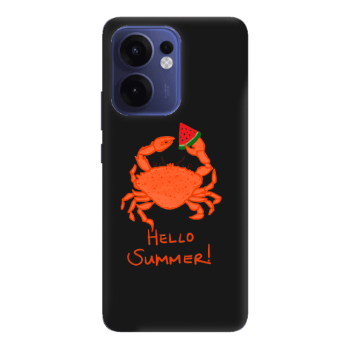 Oppo Reno 13 F Hello Summer! Black Colored Silicone TPU Θήκη