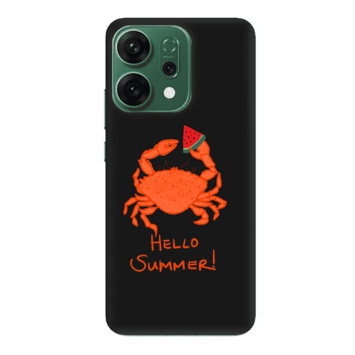 Oppo RENO 14 Hello Summer! Black Colored Silicone TPU Θήκη