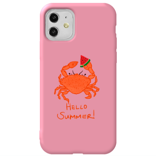 Apple iPhone 11  Hello Summer! Pink Colored Silicone TPU Θήκη