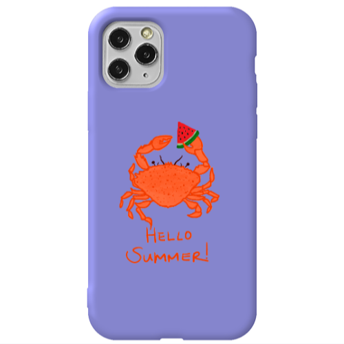 Apple iPhone 11 Pro Hello Summer! Purple Colored Silicone TPU Θήκη