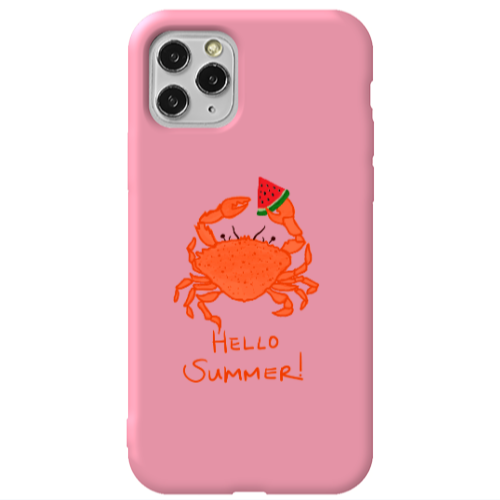 Apple iPhone 11 Pro Hello Summer! Pink Colored Silicone TPU Θήκη