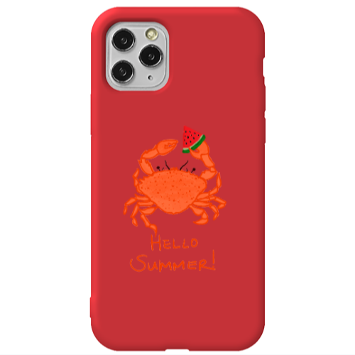 Apple iPhone 11 Pro Hello Summer! Red Colored Silicone TPU Θήκη