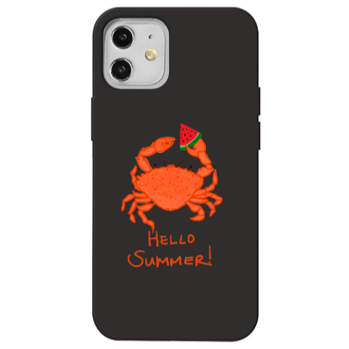 Apple iPhone 12 Hello Summer! Black Colored Silicone TPU Θήκη