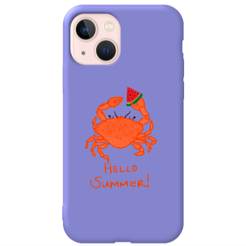 Apple iPhone 13 Hello Summer! Purple Colored Silicone TPU Θήκη