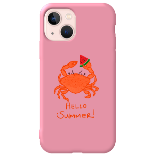 Apple iPhone 13 Hello Summer! Pink Colored Silicone TPU Θήκη