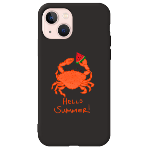 Apple iPhone 13 Hello Summer! Black Colored Silicone TPU Θήκη