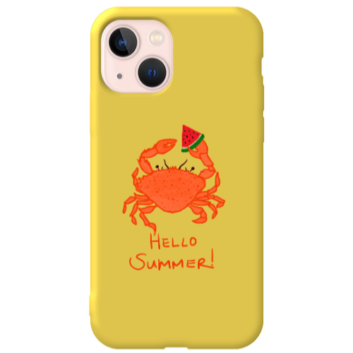 Apple iPhone 13 Hello Summer! Yellow Colored Silicone TPU Θήκη