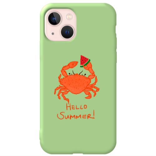 Apple iPhone 13 Hello Summer! Light Green Colored Silicone TPU Θήκη