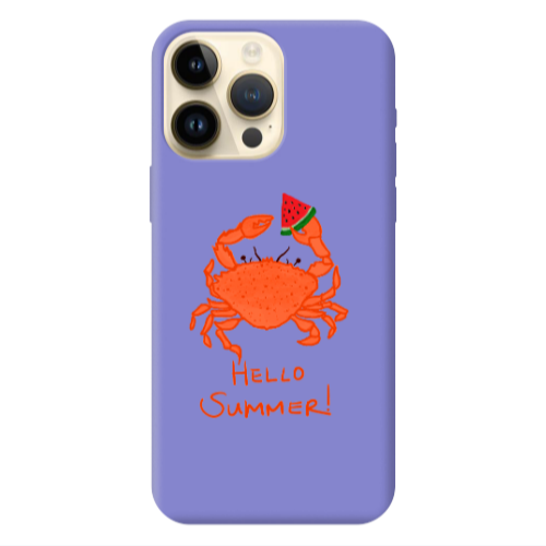 Apple iPhone 13 Pro Max Hello Summer! Purple Colored Silicone TPU Θήκη